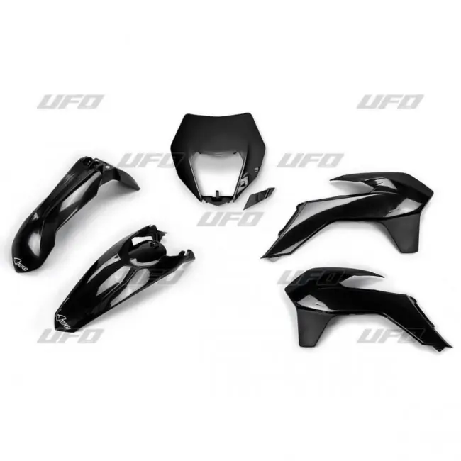 UFO KTM Plastik-Kit mit Lampenmaske EXC 125 250 300 350 450 500 2014-2016 Schwarz Sonderangebot