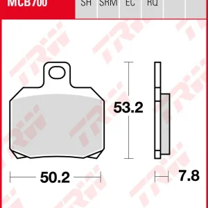 Knallerangebot Norton 961 Commando Café Racer, Bj. 10-17, Bremsbeläge hinten, TRW Lucas MCB700SH, Sinter Street