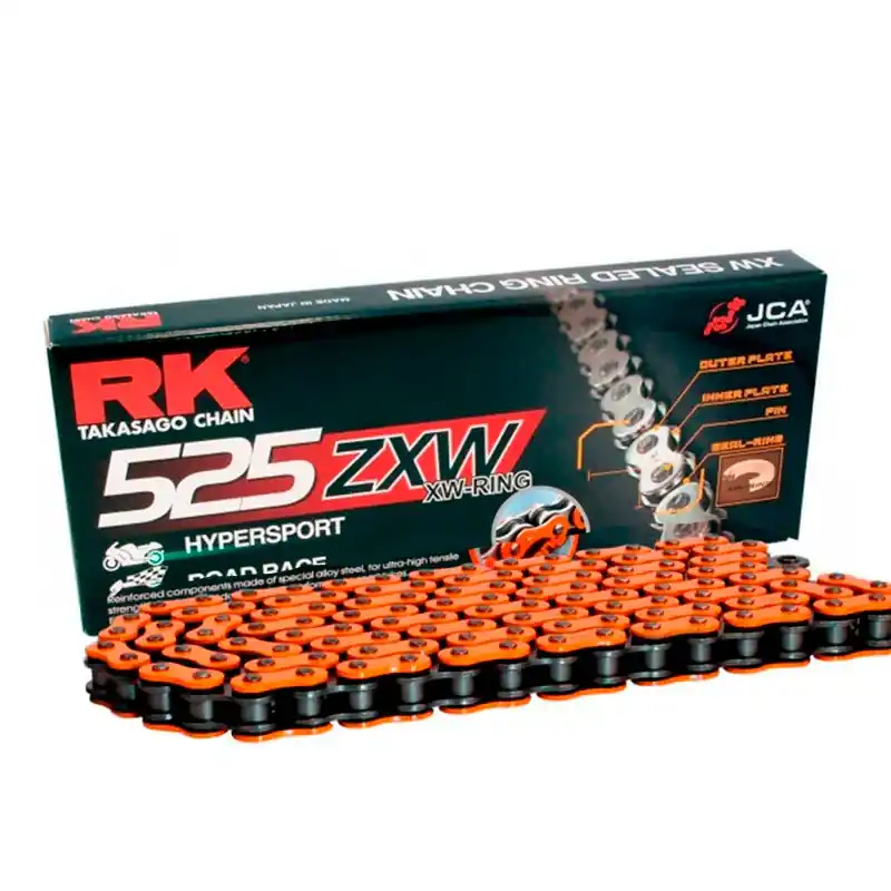 Cadena de transmisión RK ZXW 525 Reforzada Naranja Neuheit