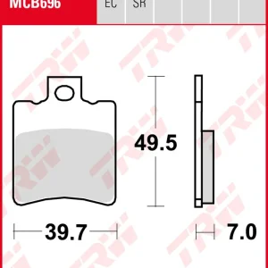 Piaggio NRG 50 LC DT, Bj. 96-99, SAL1T, Bremsbeläge vorne, TRW Lucas MCB696, Organic Allround Preisknaller