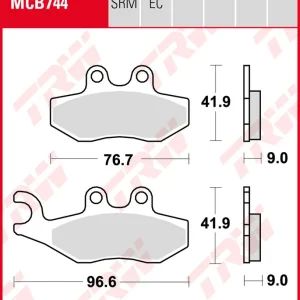 Piaggio 250 Beverly, Bj. 04-09, M28, Bremsbeläge hinten, TRW Lucas MCB744SRM, Sinter Maxi Scooter Must-Have