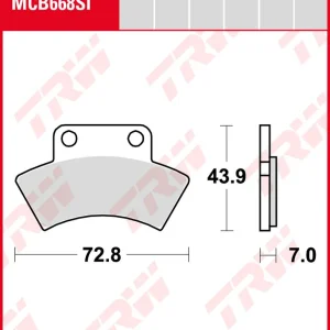 Neuheit Polaris 250 Trail Boss, Bj. 91-99, Bremsbeläge hinten, TRW Lucas MCB668SI, Sinter Offroad