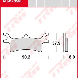 Polaris 700 Sportsman EFI, MV, Bj. 05-07, Bremsbeläge hinten, TRW Lucas MCB798SI, Sinter Offroad Markenprodukt