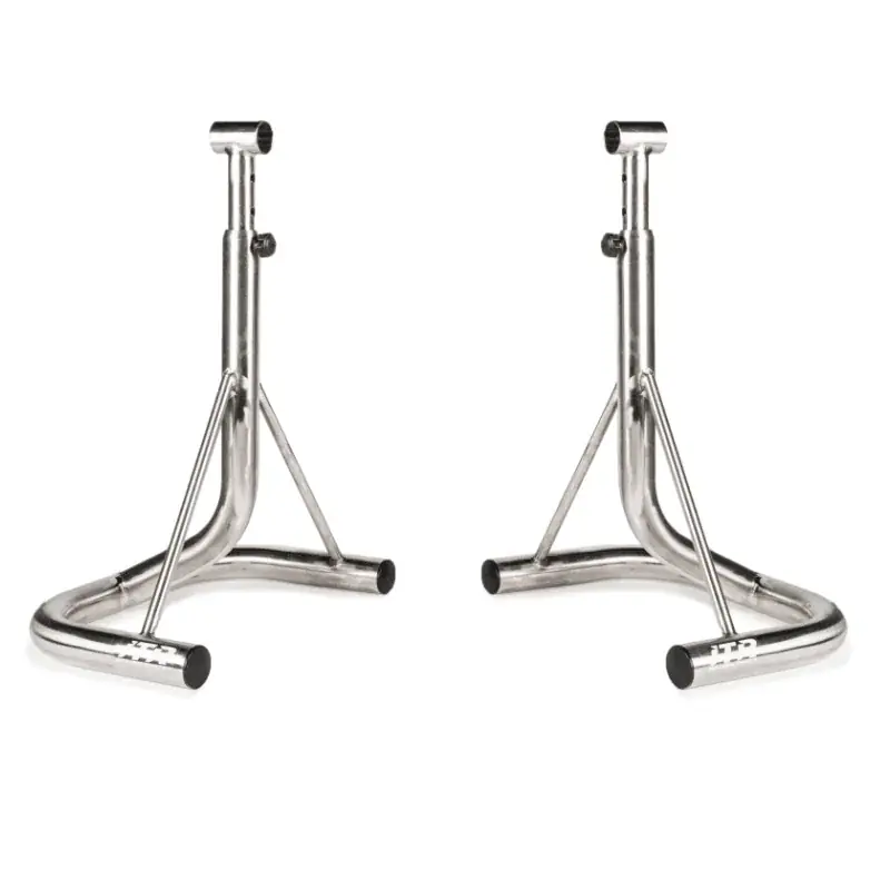 JUEGO DE CABALLETES CENTRAL DE ESTRIBERAS EN ACERO INOXIDABLE (2 UNIDADES) Schneller Versand