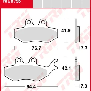 Rieju RS3 50, Bj. 12-, Bremsbeläge vorne, TRW Lucas MCB796, Organic Allround Preiswert