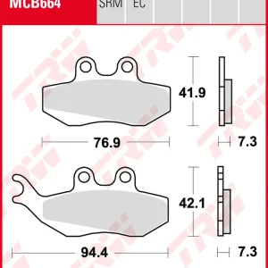 Begrenztes Angebot Sachs ZX 50 Enduro, Bj. 95-, 693, Bremsbeläge vorne, TRW Lucas MCB664, Organic Allround