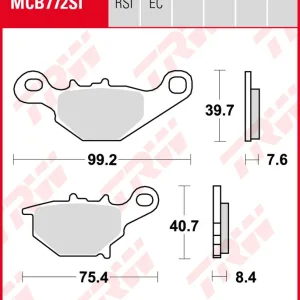 Top-Seller Suzuki RM 85, Bj. 05-, Bremsbeläge hinten, TRW Lucas MCB772SI, Sinter Offroad