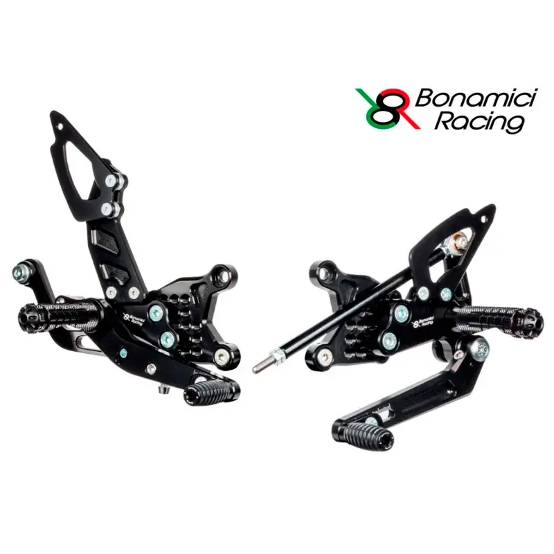 Estriberas BONAMICI RACING + Kit de luces Aprilia RSV4 21-24 /Tuono V4 2017-2024 cambio INVERTIDO Garantierte Lieferung