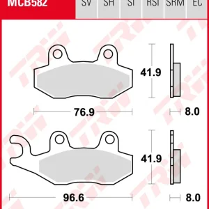 Nur Heute Suzuki AN 400 ZA Burgman, Bj. 09-16, WVCG, Bremsbeläge vorne,  LINKE Seite, TRW Lucas MCB582SRM, Sinter Maxi Scooter