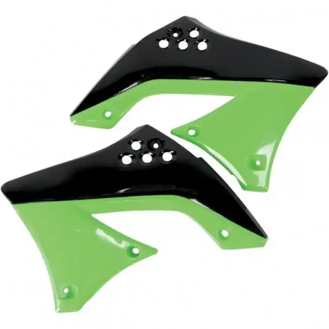 Neu Kühlerspoiler Schwarz/Grün Kawasaki KXF 450 2010-2011