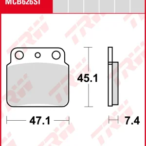 Suzuki LT 500 RL, Bj. 90, Bremsbeläge hinten, TRW Lucas MCB626SI, Sinter Offroad Markenprodukt