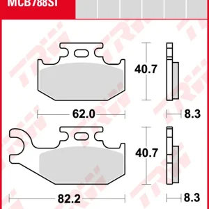 Top-Angebot Suzuki LT-A 500 King Quad, Bj. 11-16, AM45P, Bremsbeläge vorne,  RECHTE Seite, TRW Lucas MCB788SI, Sinter Offroad