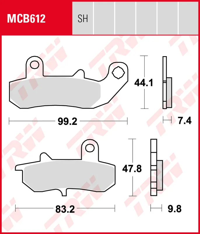 Suzuki DR 600 R, RU, Bj. 89, SN41A, Bremsbeläge hinten, TRW Lucas MCB612, Organic Allround Bestseller