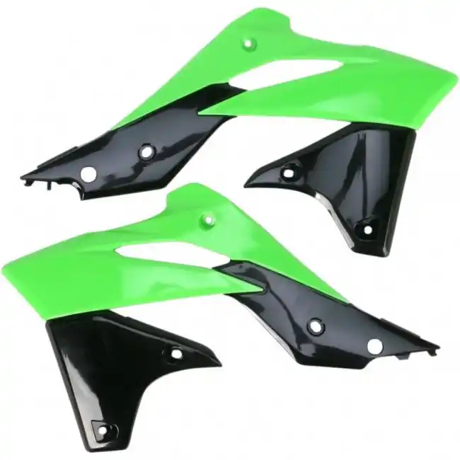 Preis Gesenkt Kühlerspoiler Schwarz/Grün Kawasaki KXF 250 2013-2016