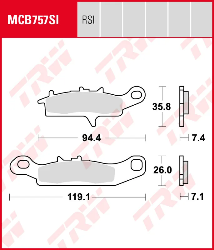 Suzuki 700 Quadrunner, Bj. 04-08, Bremsbeläge vorne, LINKE Seite, TRW Lucas MCB757SI, Sinter Offroad Kostenfreie Lieferung