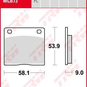 Suzuki GS 750 E, Bj. 78-79, GS750E, Bremsbeläge hinten, TRW Lucas MCB73, Organic Allround Top-Seller