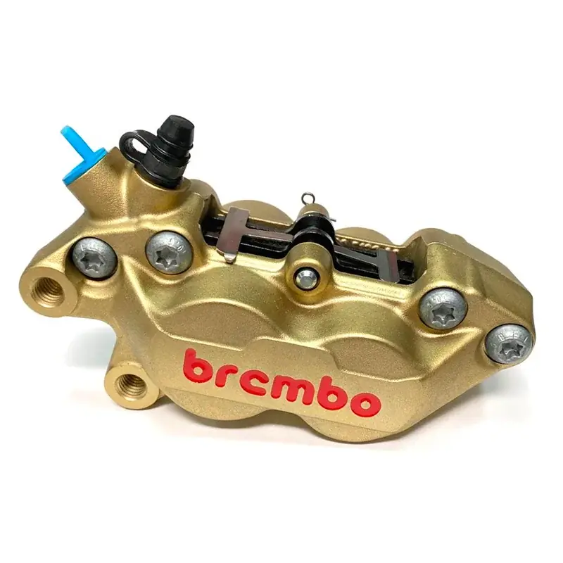PINZA DE FRENO DELANTERA IZQUIERDA 40MM BREMBO RACING GOLD SERIES P4-40R LOGO ROJO Echt