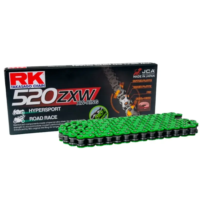 Cadena de transmisión RK ZXW 520 Super Reforzada Verde Bestseller