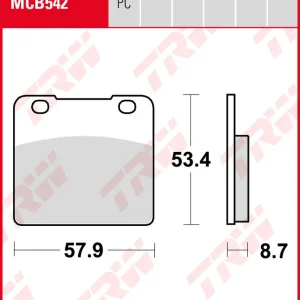 Markenprodukt Suzuki GSX 1100 E, EF, ES, Bj. 84-87, GV71C, Bremsbeläge vorne, TRW Lucas MCB542, Organic Allround