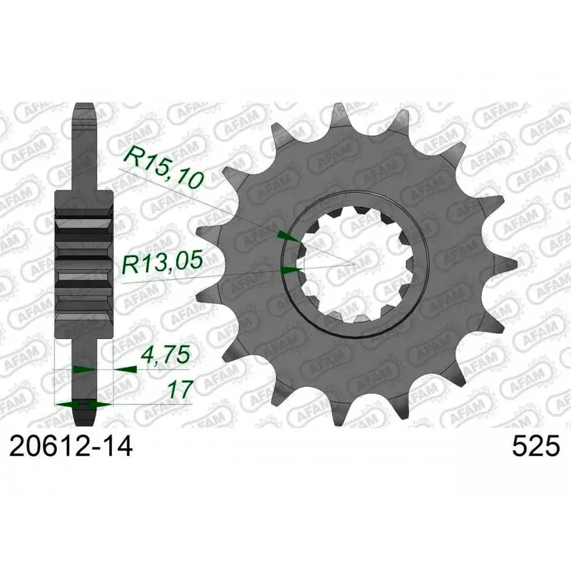Schnäppchen Piñón AFAM acero estándar 20612 - Paso 525