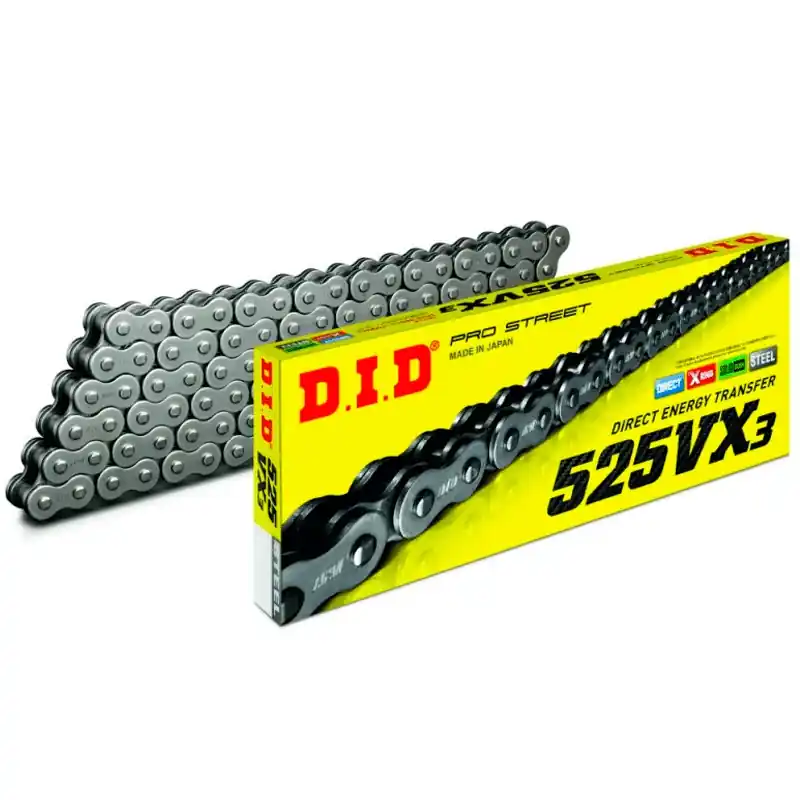 Heißes Angebot Cadena de transmision DID VX3 525 Reforzada color Acero
