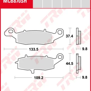 Suzuki VZR 1800 M 1800 RBZ Intruder, Bj. 14-17, WVCA, Bremsbeläge hinten, TRW Lucas MCB870SH, Sinter Street Markenprodukt