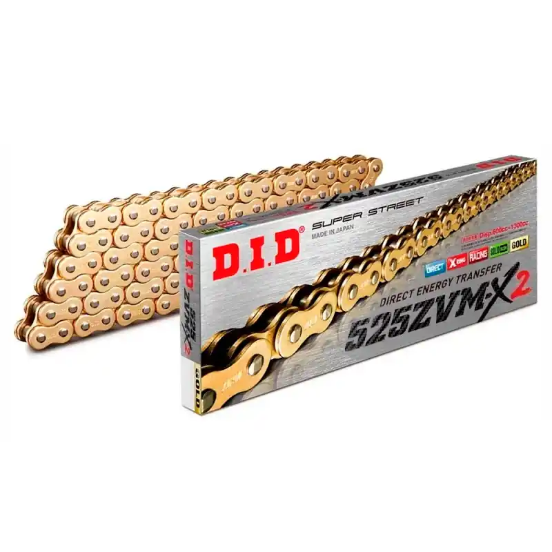 Cadena de transmisión DID ZVM-X2 525 Super Reforzada Dorado Aktuell