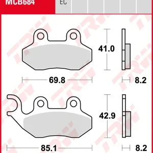 Preis Gesenkt SYM 50 Symply, Bj. 08-17, AV05W, Bremsbeläge vorne, TRW Lucas MCB684, Organic Allround
