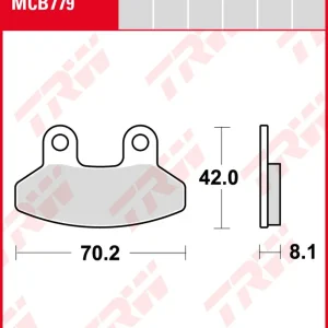 SYM 115 i. Mio CBS, Bj. 17-, FS, Bremsbeläge vorne, TRW Lucas MCB779, Organic Allround Solange Der Vorrat Reicht