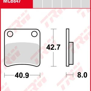 SYM 125 Orbit II, Bj. 08-, Bremsbeläge vorne, TRW Lucas MCB647, Organic Allround Top-Seller
