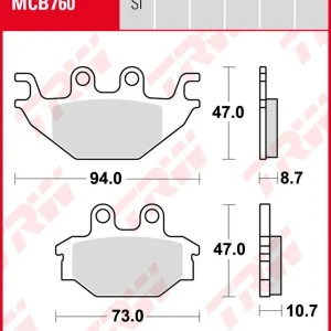 Neue Kollektion TGB 550 Blade SE, SL, LT, Bj. 09-, Bremsbeläge vorne, TRW Lucas MCB760SI, Sinter Offroad