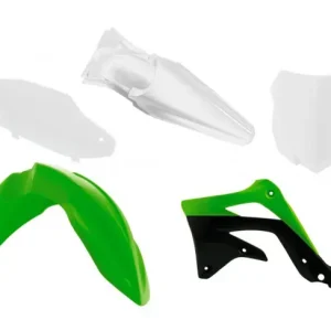 Racetech Plastik Kit Kawasaki KXF 450 2013-2015 OEM Grün Weiß Neu