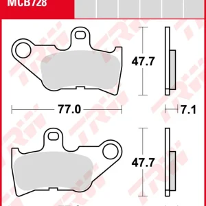 Yamaha CV 50 ZR Evolution, Bj. 01-02, Bremsbeläge vorne, TRW Lucas MCB728, Organic Allround - ausverkauft - Jetzt Kaufen