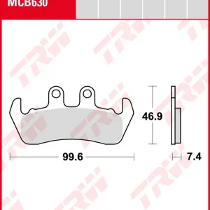 Markenware Yamaha DTZ 125 Ténéré, Bj. 90-94, Bremsbeläge vorne, TRW Lucas MCB630, Organic Allround