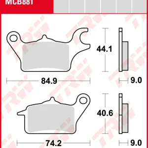 Preisreduziert Yamaha MW 125 Tricity, Bj. 17-, Bremsbeläge vorne,  LINKE Seite, TRW Lucas MCB881, Organic Allround