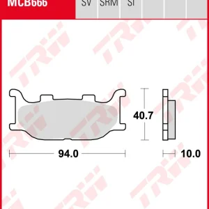 Mega-Angebot Yamaha SR 125, Bj. 96-03, 10F, Bremsbeläge vorne, TRW Lucas MCB666, Organic Allround