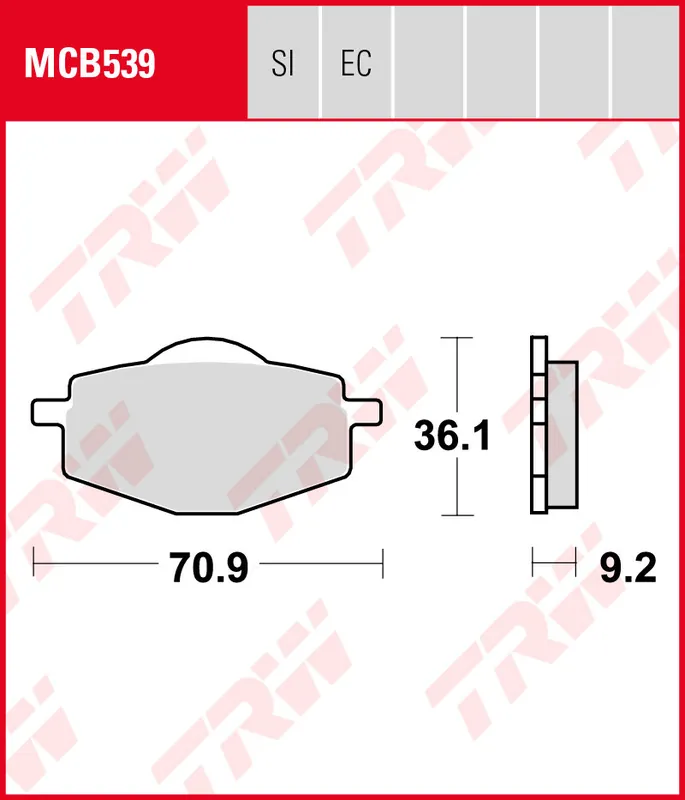 Yamaha TDR 125, Bj. 93-96, 4GW, Bremsbeläge hinten, TRW Lucas MCB539, Organic Allround Preis Gesenkt