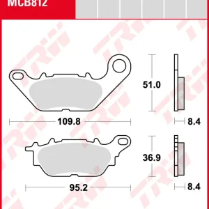 Gratis Versand Yamaha YS 125, Bj. 17-, RE33, Bremsbeläge vorne, TRW Lucas MCB812, Organic Allround
