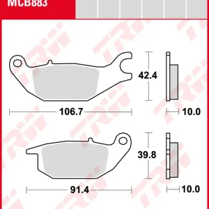 Yamaha 155 Tricity, Bj. 16-, Bremsbeläge hinten, TRW Lucas MCB883, Organic Allround Rabatt