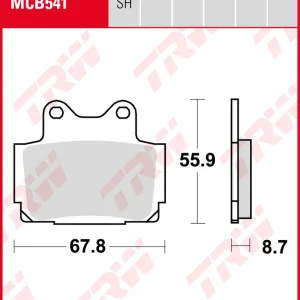 Nur Für Kurze Zeit Yamaha FZR 250, Bj. 87-88, Bremsbeläge hinten, TRW Lucas MCB541, Organic Allround