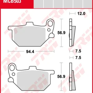 Yamaha RD 250, Bj. 78-79, 1A2, Bremsbeläge hinten, TRW Lucas MCB503, Organic Allround Nur Heute