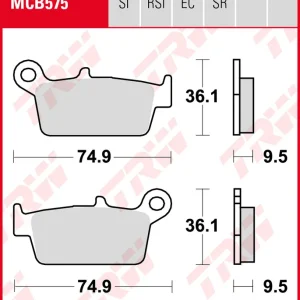 Yamaha WR 250 F, Bj. 01-02, CG11, Bremsbeläge hinten, TRW Lucas MCB575SI, Sinter Offroad Beliebt