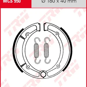 Yamaha XJ 550, Bj. 83-84, 4V8, Bremsbeläge hinten, TRW Lucas MCS950 Bremsbacken Zertifiziert