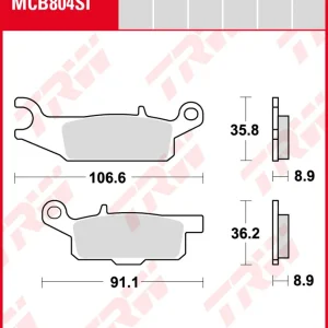 Neu Im Sortiment Yamaha YFM 550 Grizzly EPS, Bj. 12-, AJ53/54/58, Bremsbeläge hinten, RECHTE Seite,TRW Lucas MCB804SI, Sinter Offroad