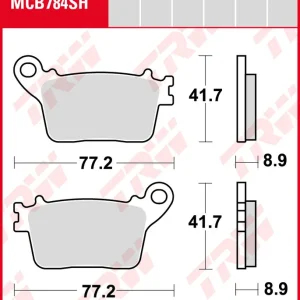 Yamaha YZF 600 R6 ABS, Bj. 17-, RJ27, Bremsbeläge hinten, TRW Lucas MCB784SH, Sinter Street Schnäppchen