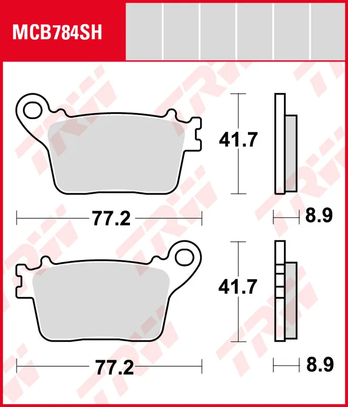 Yamaha YZF 600 R6 ABS, Bj. 17-, RJ27, Bremsbeläge hinten, TRW Lucas MCB784SH, Sinter Street Schnäppchen