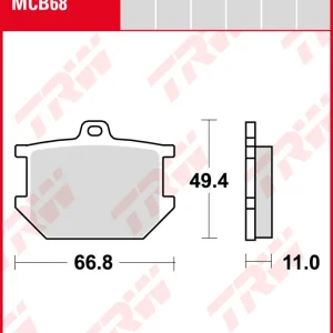 Yamaha XS 650 SE Custom, Bj. 79-80, 3L1, Bremsbeläge vorne, TRW Lucas MCB68, Organic Allround Expressversand