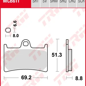 Yamaha MT-07 700 A Tracer, Bj. 16-, RM15, Bremsbeläge vorne, TRW Lucas MCB611, Organic Allround Wochenendangebot
