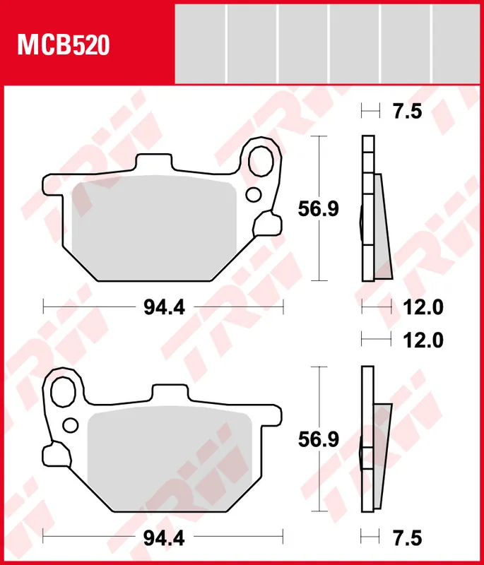 Yamaha XS 750 SE Custom, Bj. 80-82, 3L3, Bremsbeläge vorne, LINKE Seite, TRW Lucas MCB520, Organic Allround Top-Preis