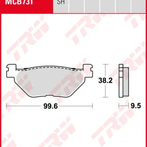Yamaha XV 950 RA, Bj. 13-16, VN03, Bremsbeläge hinten, TRW Lucas MCB731, Organic Allround Jetzt Kaufen